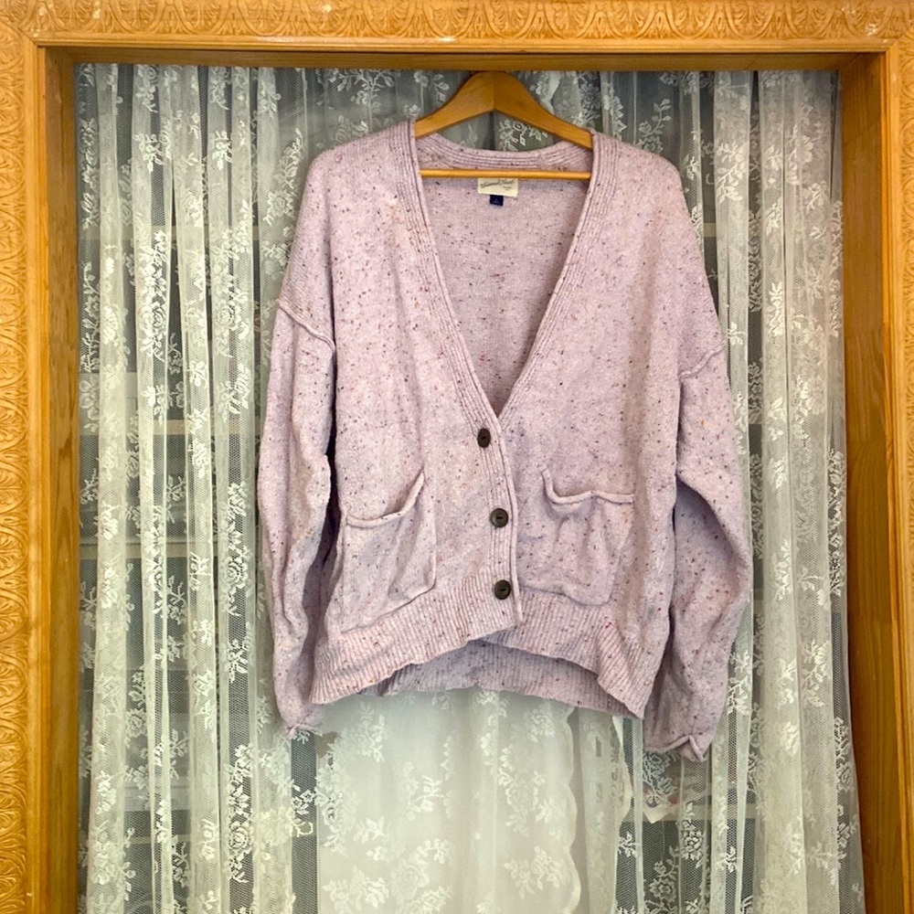 Purple button up cardigan